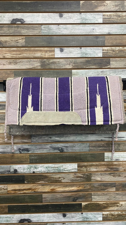USED Lavender & Purple Wool Western Pad 28x28