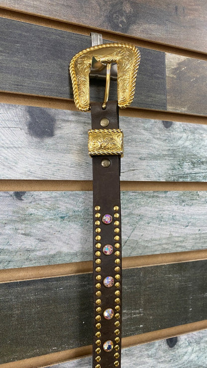 USED Nocona Bedazzled Ladies Western Belt (L)