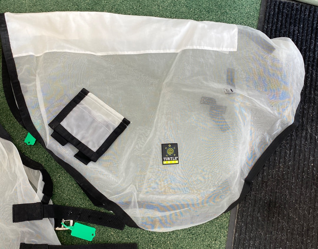 USED Fly Turtle Fly Sheet with Neck 72" White with Black Trim