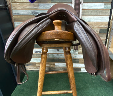 USED 18" Bates Caprilli Close Contact Jumping Saddle in Classic Brown
