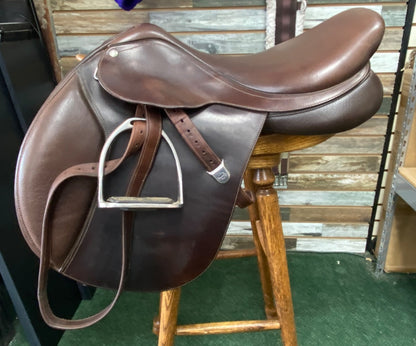 USED 18" Bates Caprilli Close Contact Jumping Saddle in Classic Brown