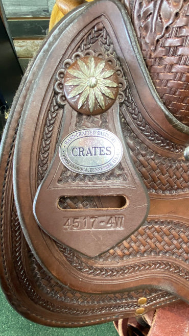 USED Crates Ladies Light Western Reiner Saddle 16" Dark Brown