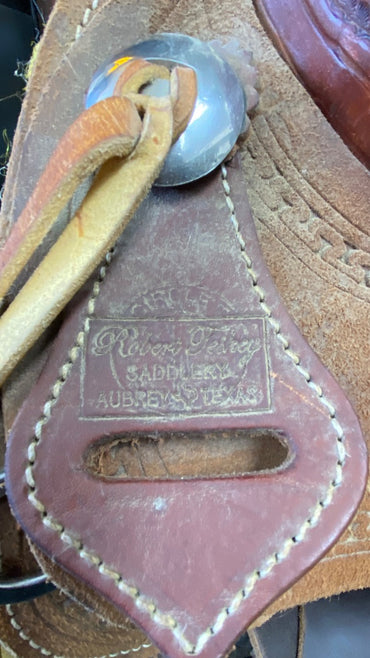 USED Robert Teskey Ranch Cutter Saddle | Rough-Out 16.5" Seat - 7" Gullet - Medium Oil