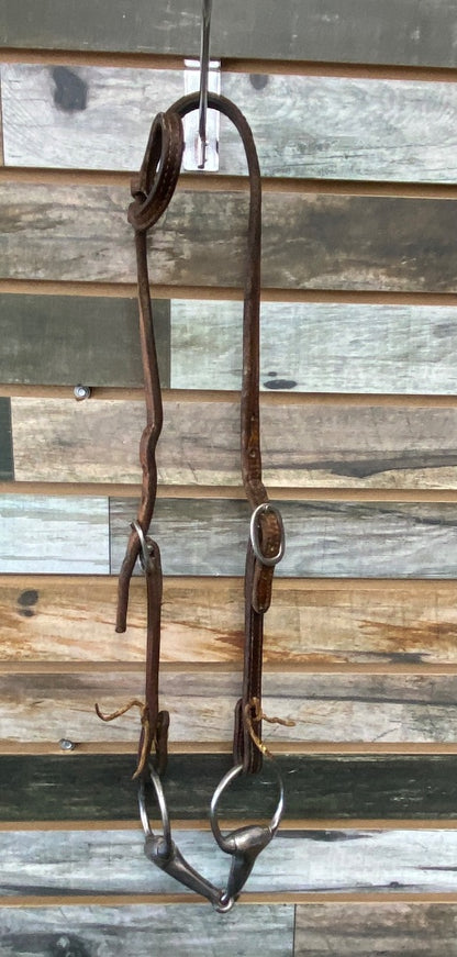 USED  One-Ear Leather Headstall with Korsteel Eggbutt Snaffle  Brown