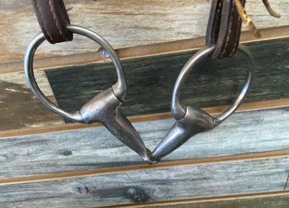 USED  One-Ear Leather Headstall with Korsteel Eggbutt Snaffle  Brown