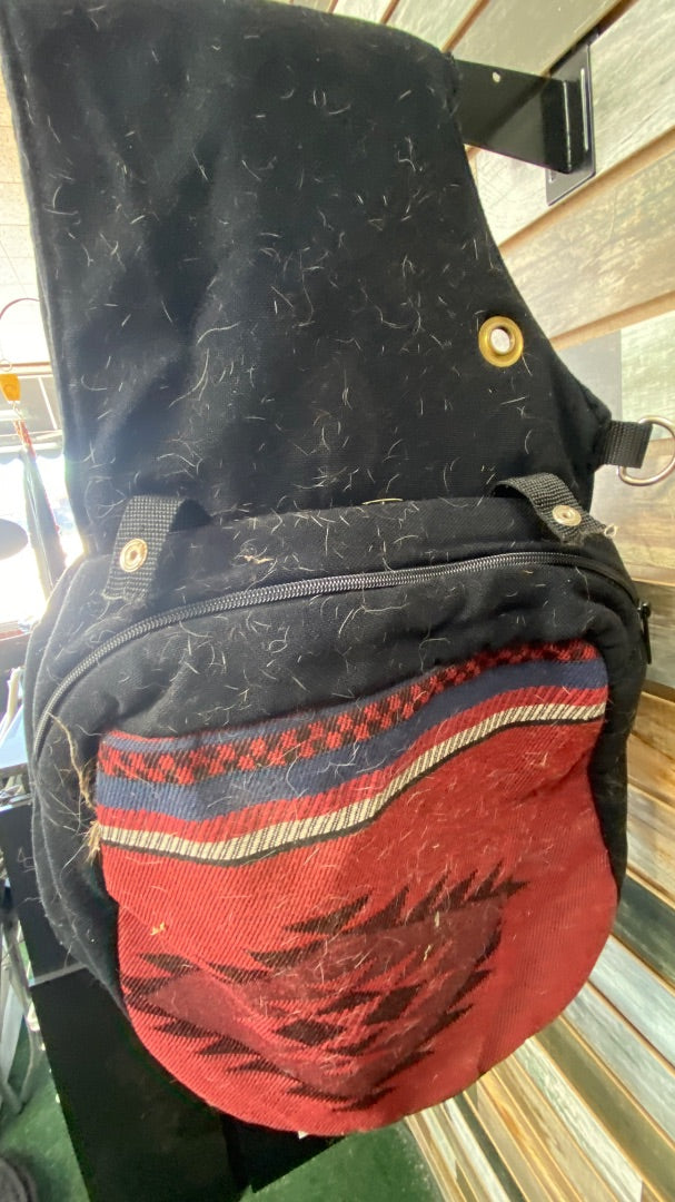 USED  Saddle Bag Black/Red/Blue  Black/Red/Blue