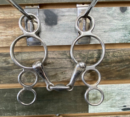 USED Ovation 3 Ring/Gag bit with Losenge Dutch Gag 5"