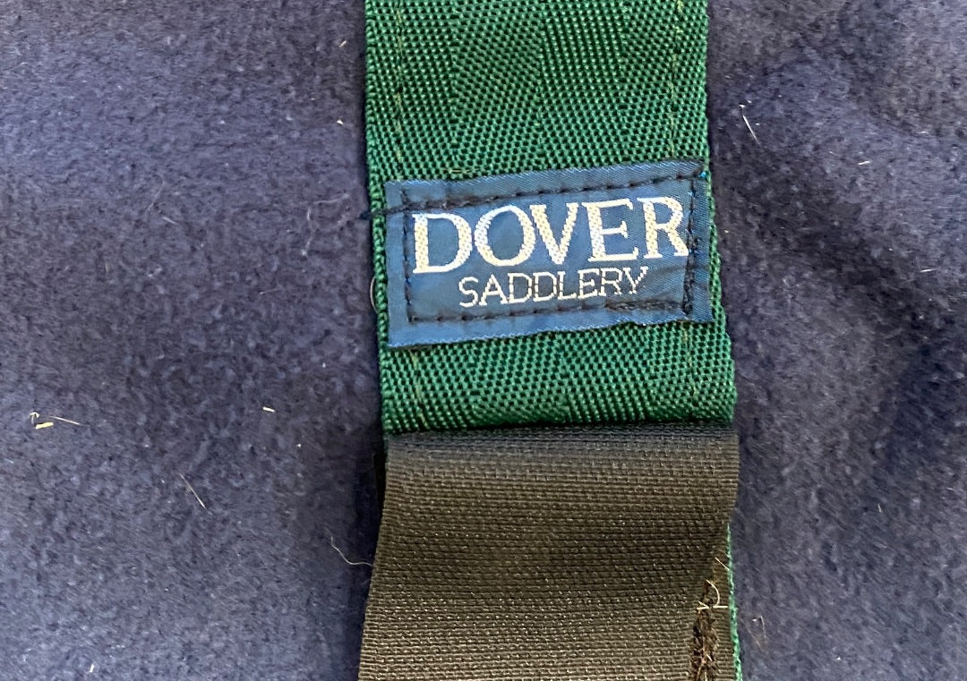 USED Dover Saddlery Fleece Cooler 82" blue with Green/white trim 82" Blue w/Green/White Trim