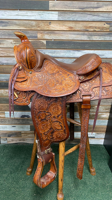 USED Hereford Tex Tan Western Pleasure/Trail Saddle 15.5” Medium Oil