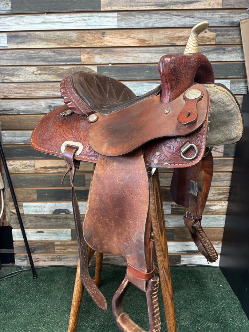USED Ranten Roughout Barrel Saddle 13" Medium OIl