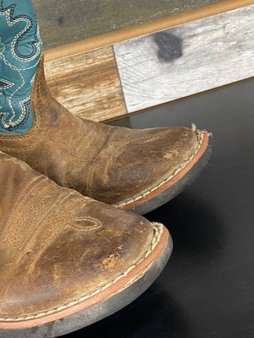USED Smoky Mountain Cowboy Boots | Youth 10.5 - Teal & Brown