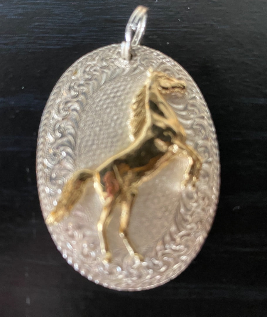 USED Montana Silversmith Horse Pendant  Silver Plated