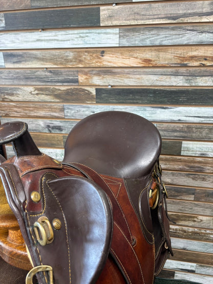 USED ROYAL PLATINUM POLEY Australian Saddle 15" Dark Oil