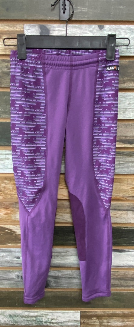 USED Kerrits Youth English Knee Patch Breeches Small Purple