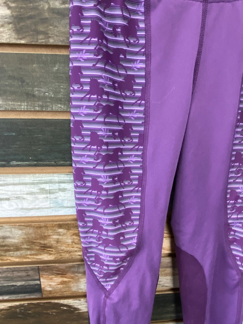 USED Kerrits Youth English Knee Patch Breeches Small Purple