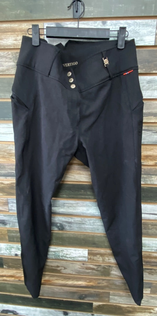 USED B Vertigo Ladies English Breeches  Silicone Full Seat 32 Black