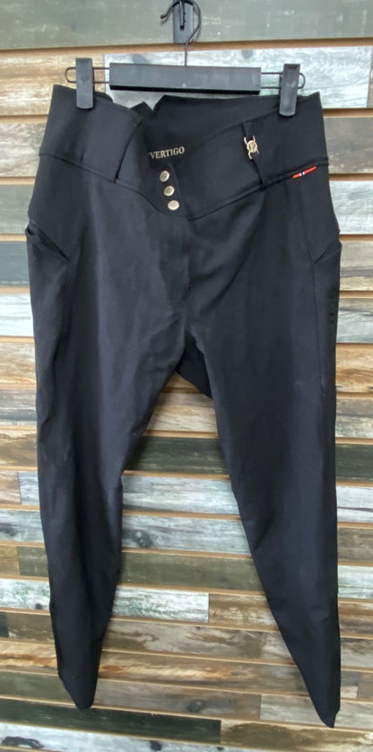 USED B Vertigo Ladies English Breeches  Silicone Full Seat 32 Black