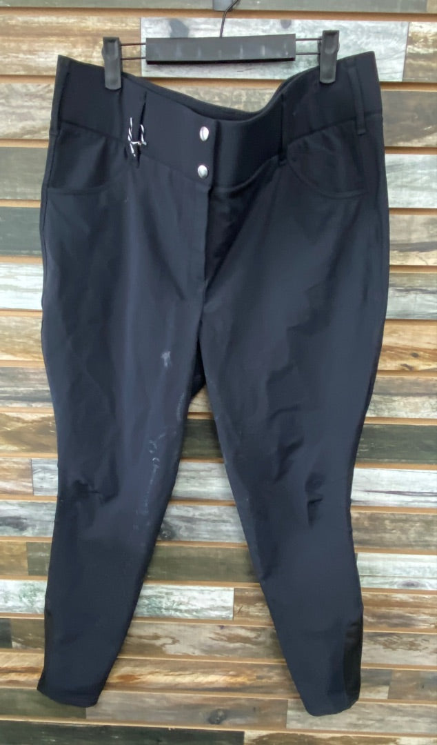 USED PS of Sweden Ladies Silicone Full Seat Breeches PS Sweden 48 Black
