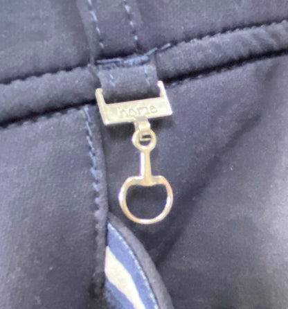 USED Horze Ladies English Breeches, Silicone Full Seat, Navy 32 Navy