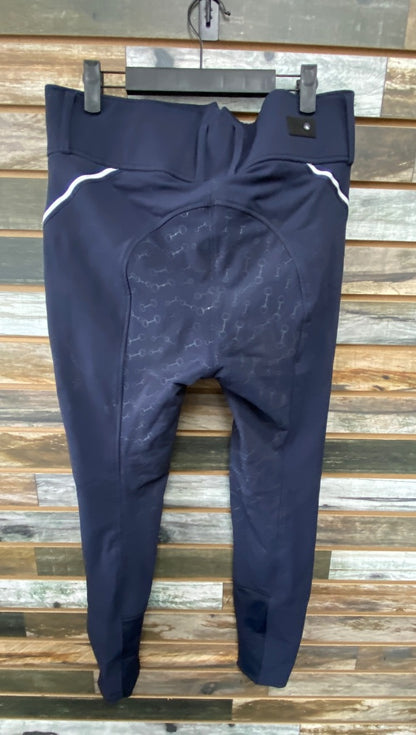 USED Horze Ladies English Breeches, Silicone Full Seat, Navy 32 Navy