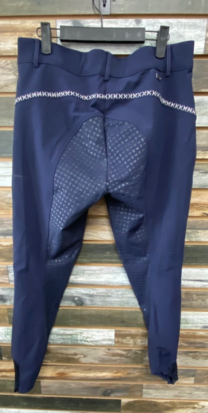 USED Catago Ladies English Breeches Silicone Full Seat Navy 34 Navy
