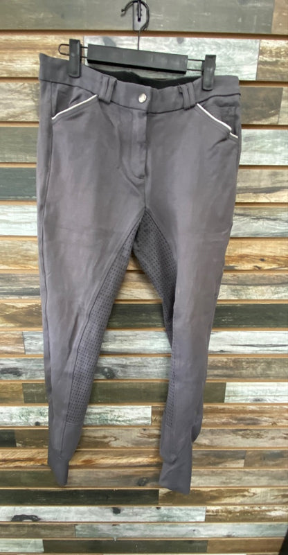USED HR Farm Ladies English Breeches Silicone Full Seat HR Farm 30 Grey
