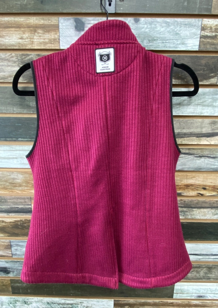 USED ASMAR Equestrian Ladies Dark Pink Knitted Vest M Dark Pink