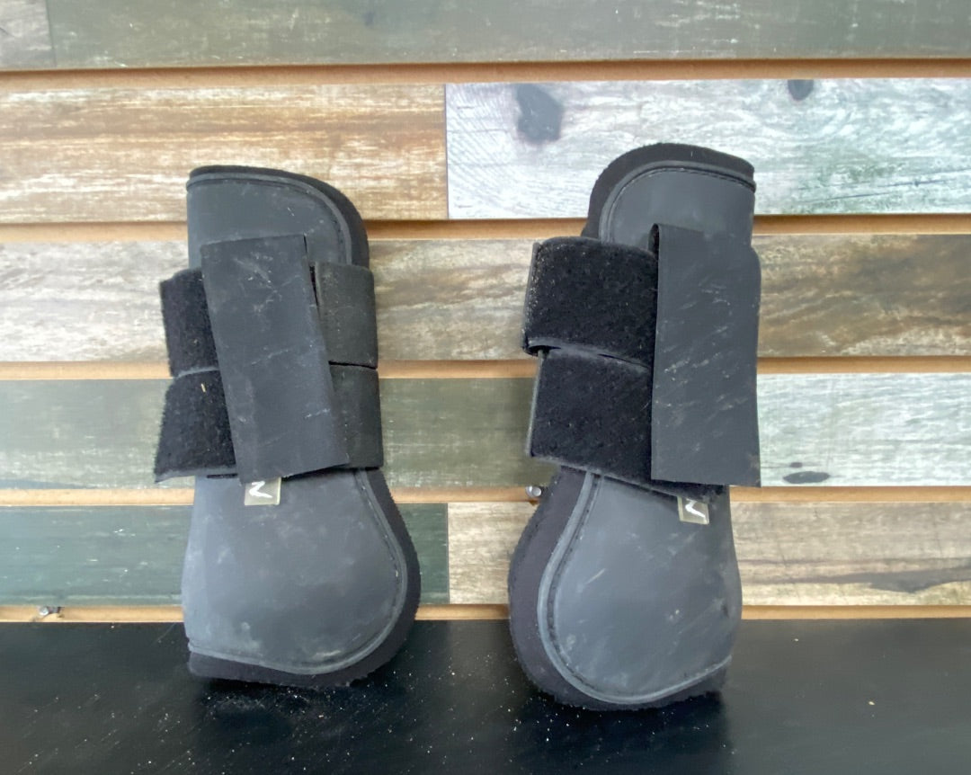 USED Horze Full Size Black Brushing Boots Full Black