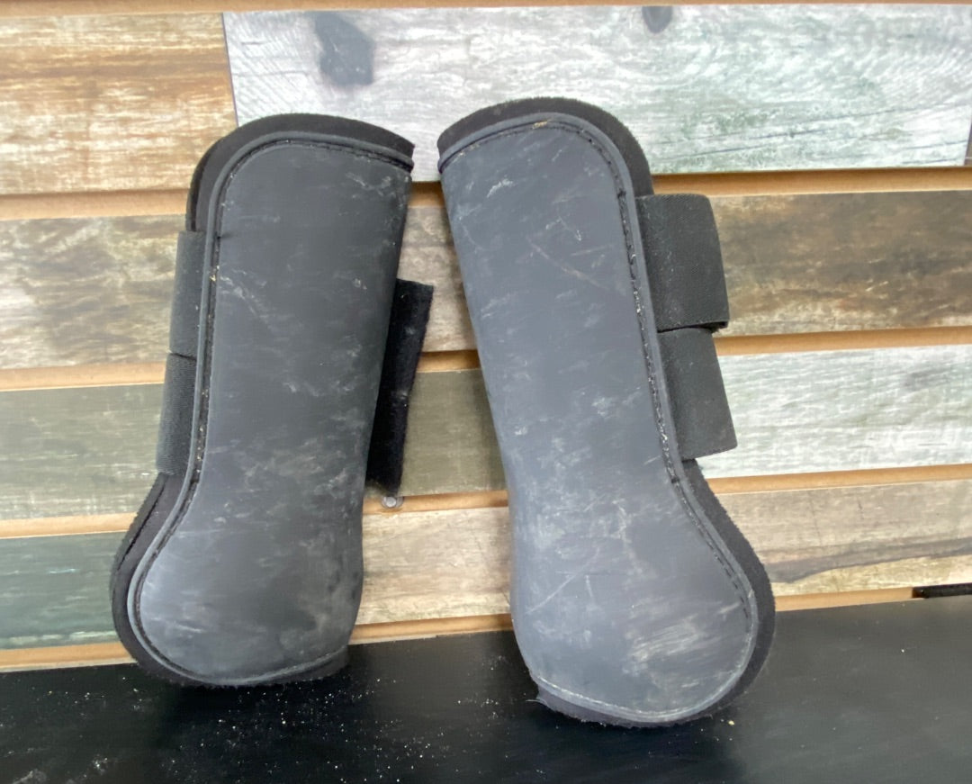 USED Horze Full Size Black Brushing Boots Full Black
