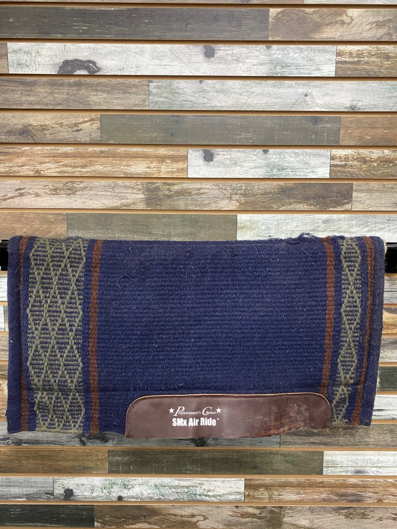 USED Professional’s Choice Western Saddle Pad Horse Dark Blue w/ Green and Brown