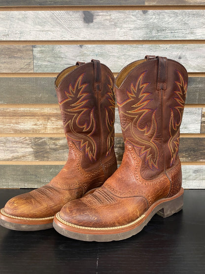 USED Ariat Ladies Western Boots Round Toe Low Heel 8B Brown