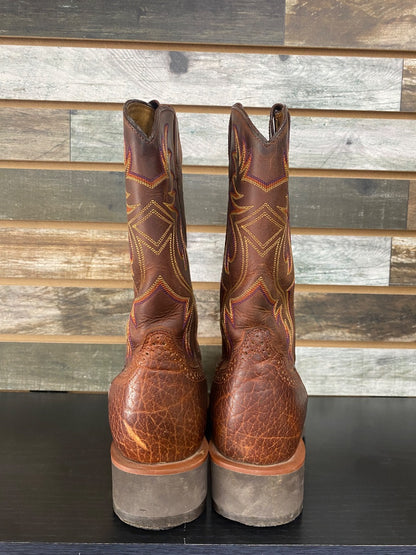 USED Ariat Ladies Western Boots Round Toe Low Heel 8B Brown