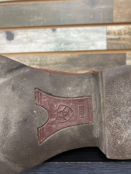 USED Ariat Ladies Western Boots Round Toe Low Heel 8B Brown