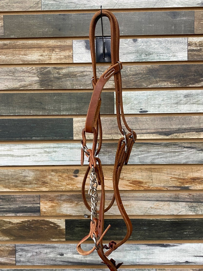 USED  Browband Headstall Horse Medium Oil | Etched Buckles
