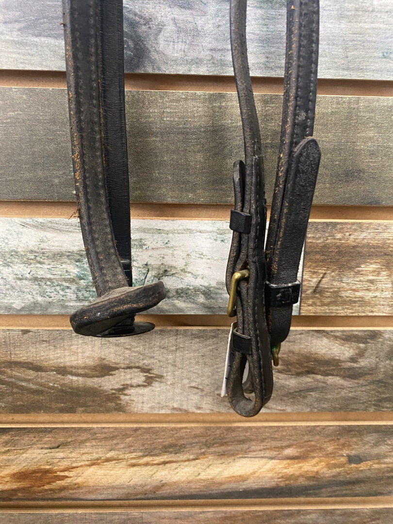 USED  Leather Lead Lines with Stoppers  Brown