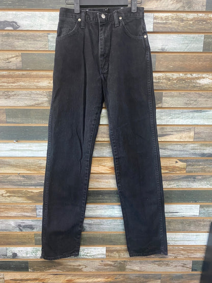 USED Wrangler Ladies Straight Leg Jeans 7x32 Black