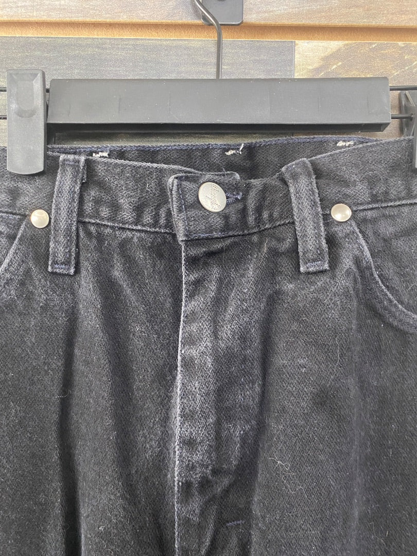 USED Wrangler Ladies Straight Leg Jeans 7x32 Black
