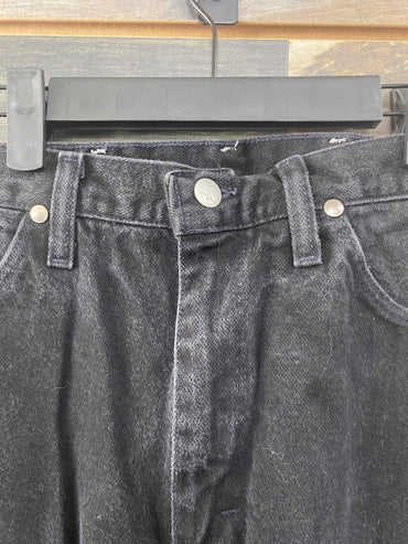 USED Wrangler Ladies Straight Leg Jeans 7x32 Black