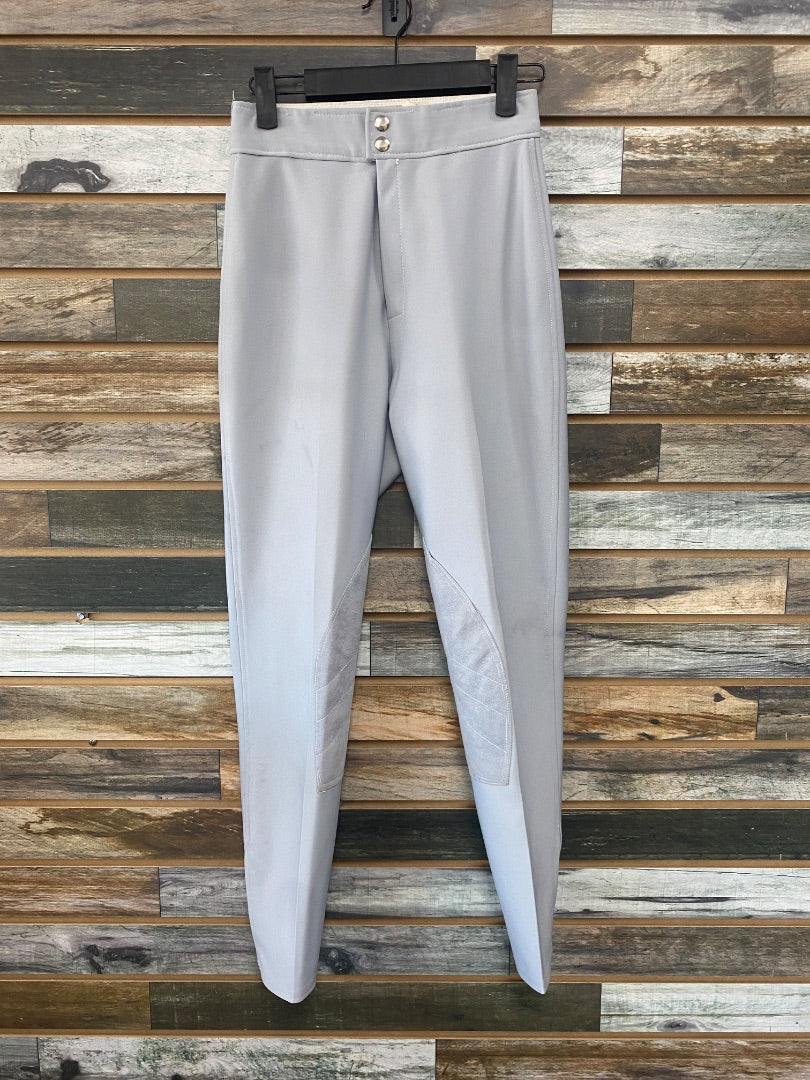 USED Breeks Ladies English Breeches Knee Patch Small Grey