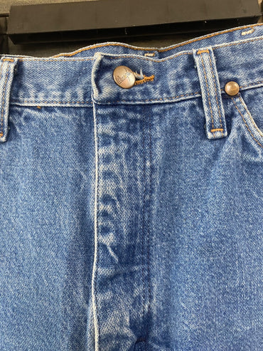 USED Wrangler Ladies Straight Leg Jeans 9x32 Medium Wash