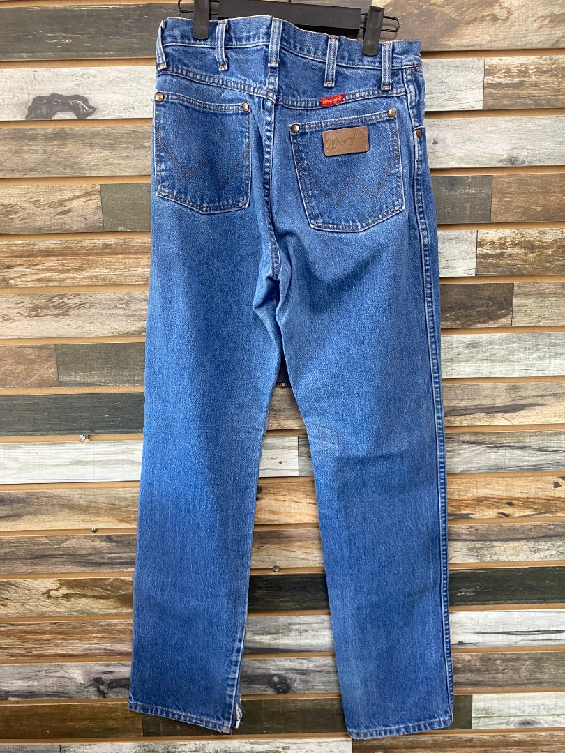 USED Wrangler Ladies Straight Leg Jeans 9x32 Medium Wash