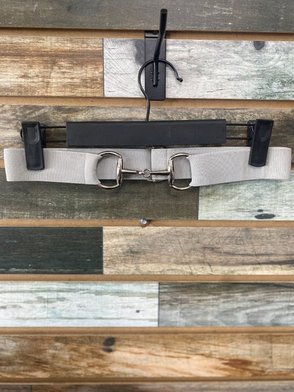 USED Adjustable Elastic Belt with Snaffle Buckle Adjustable Grey | Silver Snaffle Buckle