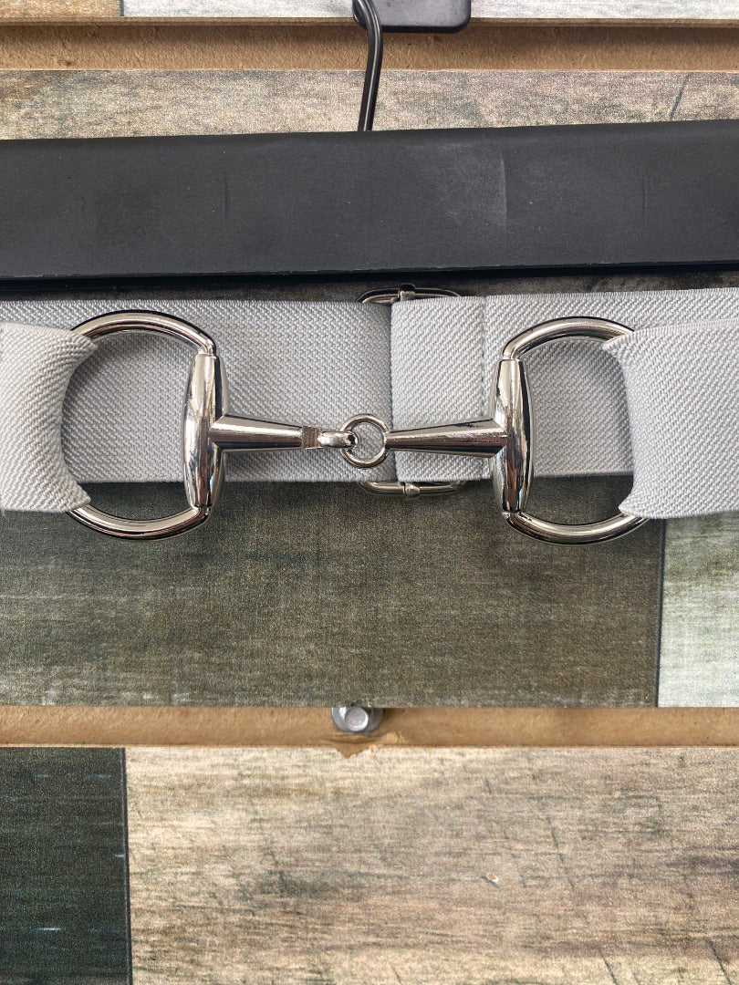 USED Adjustable Elastic Belt with Snaffle Buckle Adjustable Grey | Silver Snaffle Buckle