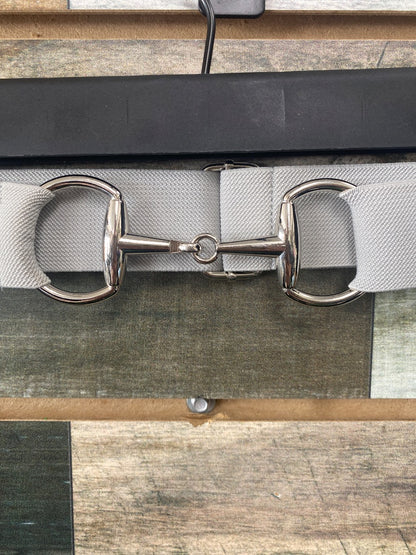 USED Adjustable Elastic Belt with Snaffle Buckle Adjustable Grey | Silver Snaffle Buckle