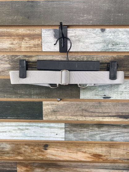 USED Adjustable Elastic Belt with Snaffle Buckle Adjustable Grey | Silver Snaffle Buckle