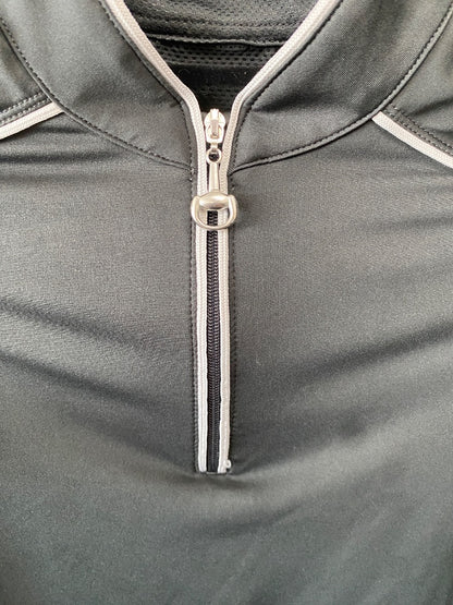 USED Chestnut Bay Youth Vented Riding Tops Youth Medium Dark Grey | White Trim