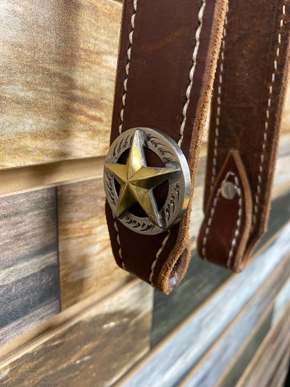 USED  One Ear Headstall with Silver Star Conchos and Bit Draft Dark Oil