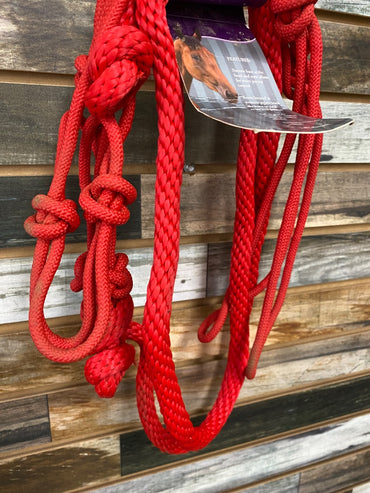 USED Dumor Rope Halter With Lead Rope  Red