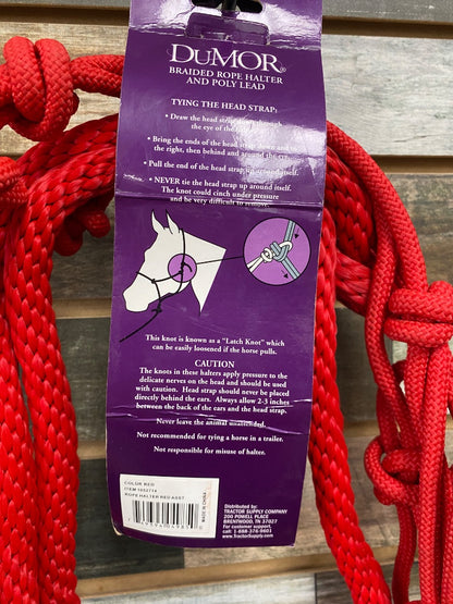 USED Dumor Rope Halter With Lead Rope  Red