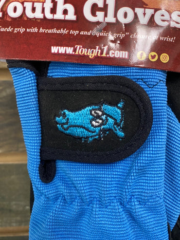 USED Tough1 Youth English Riding gloves Youth Blue